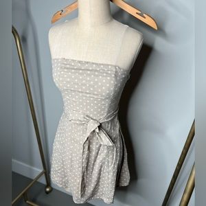 Taupe Strapless Mini Dress